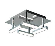 Näve Leuchten LED Deckenleuchte Straight, Metall, Chrom, 25 x 25 x 11 cm