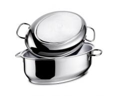 Berndes 087592 edelstahlliege Berndes Ovaler Bräter mit Edelstahldeckel, 34 x 24 cm