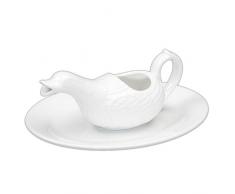 Holst Porzellan SA 1263 FA1 Sauciere 0,13 l Ente auf Untere VLP, weiß, 20 x 14.5 x 8 cm