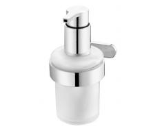 Bisk Natura Seifenspender aus Milchglas, zur Montage an der Wand, verchromt