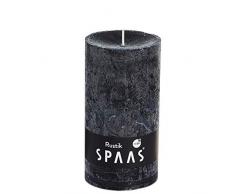 Spaas 8 Rustikale Stumpenkerzen ohne Duft, Paraffinwachs schwarz, D 70 mm x H 130 mm