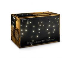 Tenia 192 LED Lichterkette, Lichtervorhang Eiszapfen Eisregen (1020 cm) - für Innen und Außen Weihnachten, warmweiß
