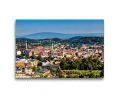 Calvendo Premium Textil-Leinwand 75 cm x 50 cm quer, Aussicht vom Kaiserturm auf Hirschberg und die Umgebung | Wandbild, Bild auf Keilrahmen, Fertigbild auf WunderschÃ¶nes Niederschlesien Orte Orte