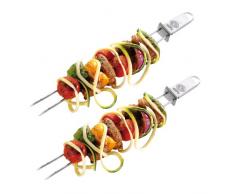 Gefu Schaschlik-Spieße Twinco 15420 - 2er Set 32cm Spieße aus Edelstahl für Tischgrill, Pfanne - Spülmaschinengeeignet