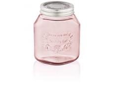 Leifheit Einmachglas 3er Set 1,0 L Tender Rose, Weckglas mit Deckel ideal für Eingemachtes und Selbstgemachtes, dekoratives Vorratsglas, spülmaschinengeeignet, Marmeladenglas, Einkochglas, rund, rosa