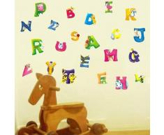 Alphabet Walplus Wandsticker-Dekoration, Motiv ABC für Kinderzimmer, 45 x 60 cm, Pink