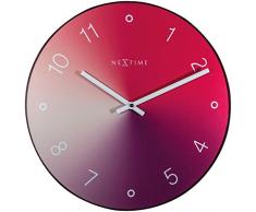 NeXtime Gradient Wanduhr, Glass, rot, 40 cm