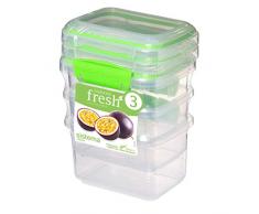 Sistema Vorratsdose Set 400 ml, Plastik, Transparent/grün, 11.5 x 9 x 16 cm