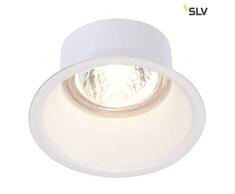 SLV LED Einbaustrahler HORN-O, weiÃ, rund, Dimmbarer Decken-Spot zur Beleuchtung innen, LED Spot, Einbau-Leuchte, Deckenstrahler, Deckenleuchte, Einbau-Lampe, 1-strahlig, GU10 QPAR51, EEK E-A++