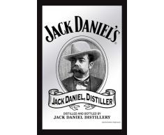 empireposter Jack Daniels Whiskey Jack - Bedruckter Spiegel mit Kunststoff Rahmen in Holzoptik, Kult-Spiegel - Grösse 20x30 cm