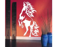 INDIGOS WG30337-86 Wandtattoo w337 Pferd Feuer Tier Wandaufkleber 120 x 72 cm, blau