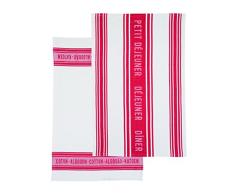 Kitchen Craft Klassisches Jacquard Geschirrtuch, 2 Stück, rot