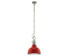 EGLO GRANTHAM Hängeleuchte Stahl 60 W, rot, chrom