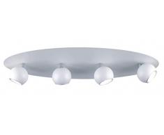 Trio Leuchten Dakota 804600431 Deckenleuchte, Metall, Weiß/Silber