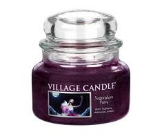 Village Candle Zucker Pflaume Fee kleine Duftkerze im Glas, 312 g, violett, 9.8 x 9.5 cm