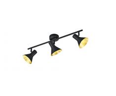 Reality Leuchten R80163002 Spotleuchte, Metall, schwarz / gold