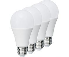 MÜLLER-LICHT 400004 A+, 4er-SET LED Lampe Birnenform ersetzt 75 W, Plastik, E27, weiß, 6 x 6 x 12 cm dimmbar [Energieklasse A+]
