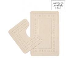 Catherine Lansfield Badgarnitur Armoni - Badematte & WC-Vorleger - Creme