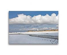 Premium Textil-Leinwand 75 x 50 cm Quer-Format Leuchtturm BlÃ¥vand Fyr | Wandbild, HD-Bild auf Keilrahmen, Fertigbild auf hochwertigem Vlies, Leinwanddruck von Akrema-Photography