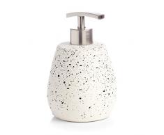 Zeller Seifenspender Spotted, Keramik, weiß, ca. Ø 9, 7 x 10/15 cm