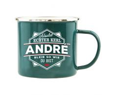 History & Heraldry Echter Kerl Emaille Becher, André, Mehrfarbig