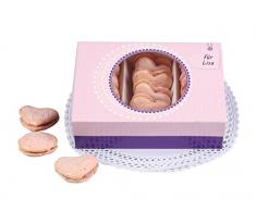 Dr. Oetker Geschenkbox Macarons & Kleingebäck, zwei Boxen für Kekse, Bonbons und anderes Gebäck, zum Transportieren und Verschenken, Einleger inklusive, (Farbe: rosa/lila), Menge: 1 x 2er-Set