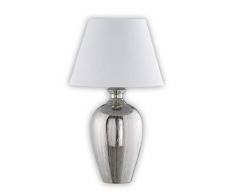 Fischer&Honsel Belly Tischleuchte, Keramik, 40 W, silberfarben