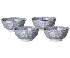 Ritzenhoff & Breker Schalen-Set Royal Makoto, 4-teilig, 15,5 cm Durchmesser, 650 ml, Porzellangeschirr, Blau-Weiß