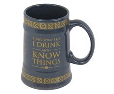 Game of Thrones Krug I Drink And I Know Things 595ml, Keramik, grau, 13.6 x 10.4 x 14.9 cm
