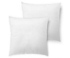 Traumnacht Sofakissen 2er Set, mit Faserfüllung und Vlieshülle, 50 x 50 cm, weiß