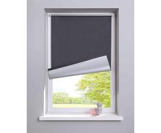 Gardinenbox Thermo Seitenzugrollo Klemmfix Kettenzug Rollo, 45x150, Grau Easyfix mit Thermobeschichtung Energie sparend, 62400