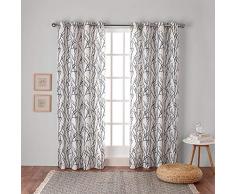 Exclusive Home Gardinen mit Tülle, Fenster-Gardinenpaneel- Paar, Polyester, Indigo, 84 Length