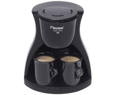 Bestron Duo-Kaffeemaschine inkl. 2 Tassen, Für gemahlenen Filterkaffee, 450 Watt, Schwarz