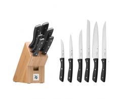 WMF Messerblock mit Messerset, 7-teilig, 6 Messer geschmiedet, 1 Block aus Bambus, Spezialklingenstahl, Edelstahl-Nieten