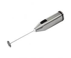 Xavax Milchaufschäumer Edelstahl Edelcopter (batteriebetriebener Quirl mit 14.000 U/min für cremigen Milchschaum, inkl. Batterien, Matcha-Besen) silber