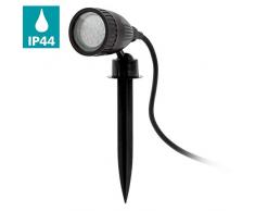 EGLO Erdspießstrahler Nema 1, 1 flammige Außenleuchte, Bodenspießlampe aus Kunststoff, Fassung: GU10, IP44, Farbe: schwarz