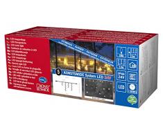 Konstsmide 4611-107 LED Hightech System Erweiterung / Lichtervorhang Eisregen / für Außen (IP44) / 100 warm weiße Dioden / schwarzes Softkabel