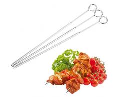 Westmark 3 Grill- und Bratspieße, Spieß-Länge: 31,2 cm, Rostfreier Edelstahl, Schaschlikspieße, Silber, 12612270