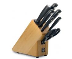 WÜSTHOF Messerblock 7-tlg, Silverpoint (9864), massiver Holzblock, helle Buche, Küchenmesser Set inkl. 5 Kochmesser, Wetzstahl, Küchenschere