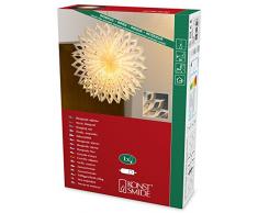 Konstsmide 2935-200 Weißer Papierstern, 60x60cm / für Innen (IP20) / 230V Innen / ohne Leuchtmittel / mit an/aus Schalter / weißes Kabel