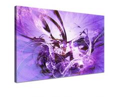 Lana KK - Graf Fire Lila - edel Leinwand Bild Kunstdruck auf Keilrahmen, fertig gerahmt in 100 x 70 cm, einteilig