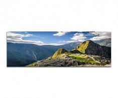 Panoramabild auf Leinwand und Keilrahmen 150x50cm Peru Machu Picchi Felsen Landschaft