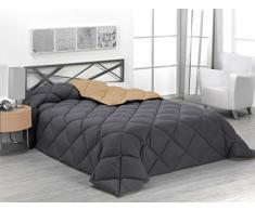 SABANALIA ENBI400-180R/N Zweifarbige Steppdecke, 400 g Cama 200-280 x 270 Arena y gris