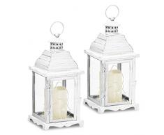 Gartenfreude 9000-1003-02 Laterne, Metall, weiß, M