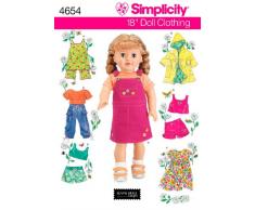 Simplicity Schnittmuster 4654 für Puppenkleider, Einheitsgröße