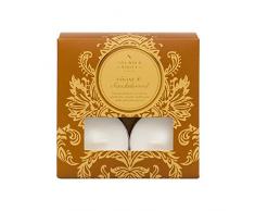 Shearer Candles Duftkerzen, Kakao und Sandelholz, Duftkerzen, Baumwolldocht, Duft & ätherische Öle, Ombre, Gold, Weiß, 8 Stück