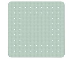 Wenko Duscheinlage Mirasol Mint Antirutsch-Duschmatte mit Saugnäpfen, Naturkautschuk, Grün, 54 x 54 x 0.1 cm