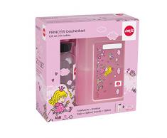 Emsa 518137 Kinder Set Trinkflasche + Brotdose, Motiv: Prinzessin, BPA frei, Material: Trinkflasche aus Tritan, bruchfest und unbedenklich, Brotdose aus Kunststoff