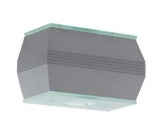 Eglo Aussen-LED-Wandleuchte / Modell Norika / 2-flammig / in silberfarbenem Aluguss und satiniertem Glas / 2 x 6 W LED, warmweiß / inklusiv Leuchtmittel / Leuchtmittel austauschbar / Schutzgrad IP 44 / 18 x 11.5 cm / Ausladung 9.5 cm 91666