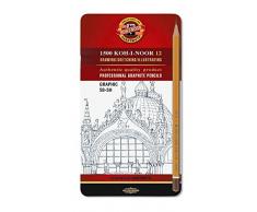 Lego Koh-I-Noor 1502/111 Graphitstifte Set Graphic sortiert, HÃ¤rtegrade von 5B bis 5H, Schwarz